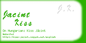 jacint kiss business card